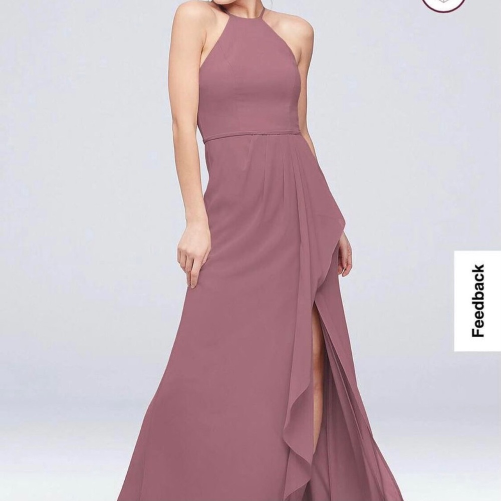 David’s Bridal High Neck Quartz Maxi Dress